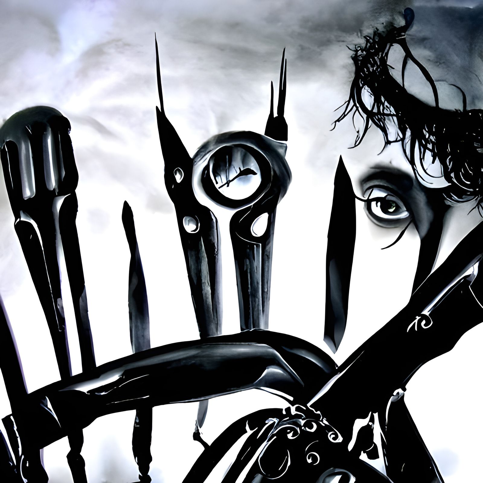 Edward Scissorhands in Film Noir Gothic Art