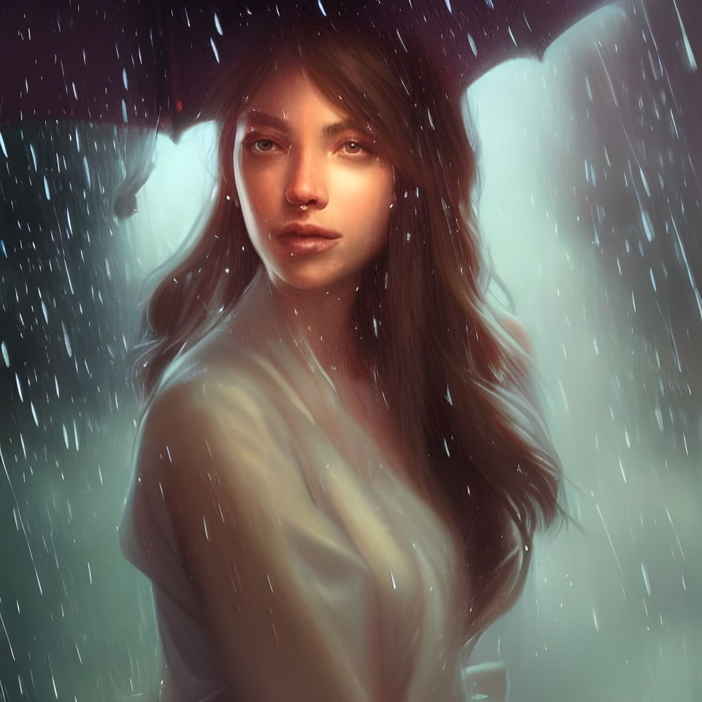 Relaxing Rain Portrait in Art Nouveau Style