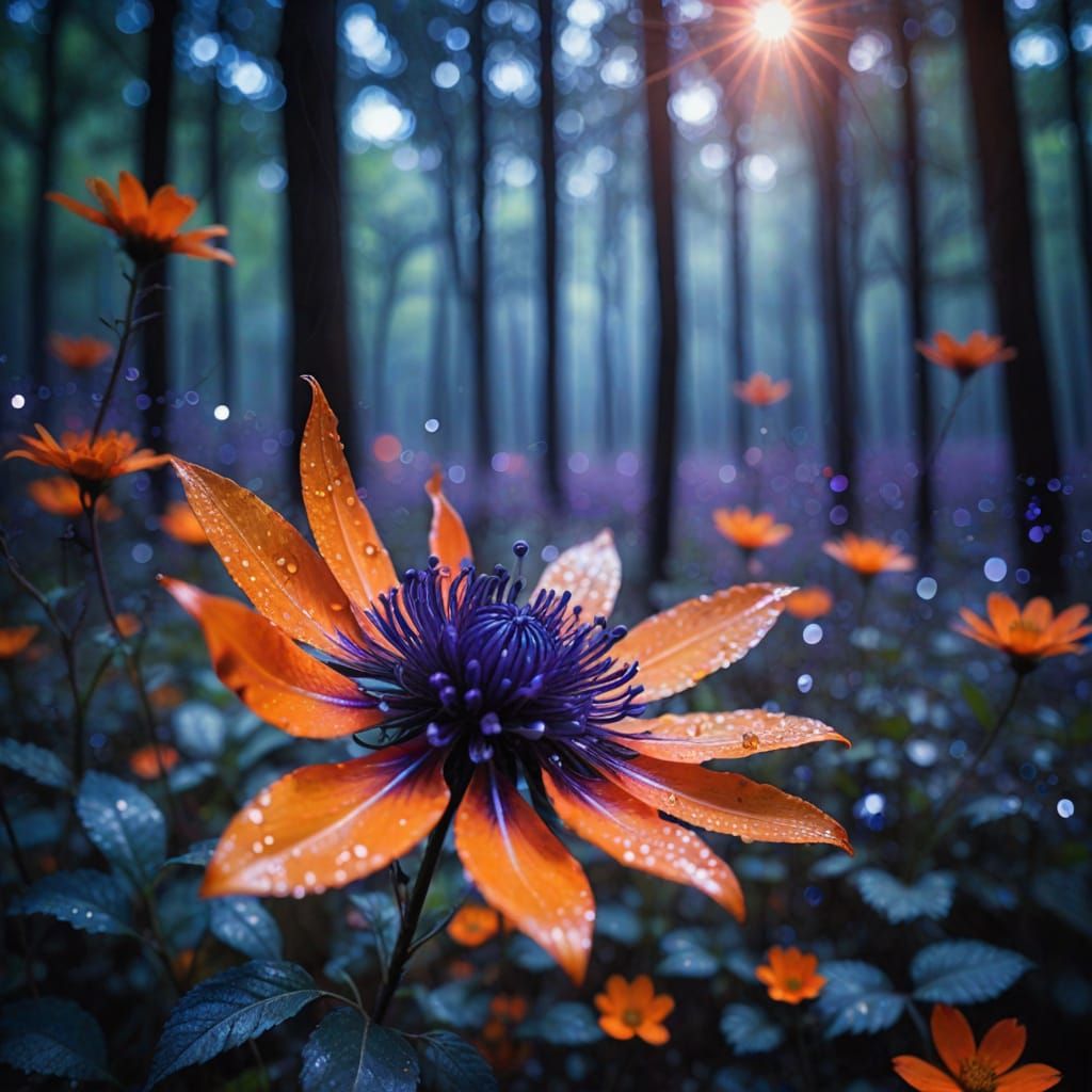 Ethereal Peace Flower in a Surreal Forest