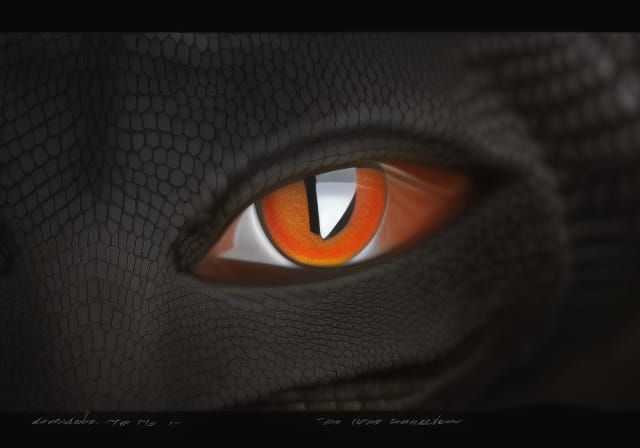 Detailed Dragon Eye with Scales