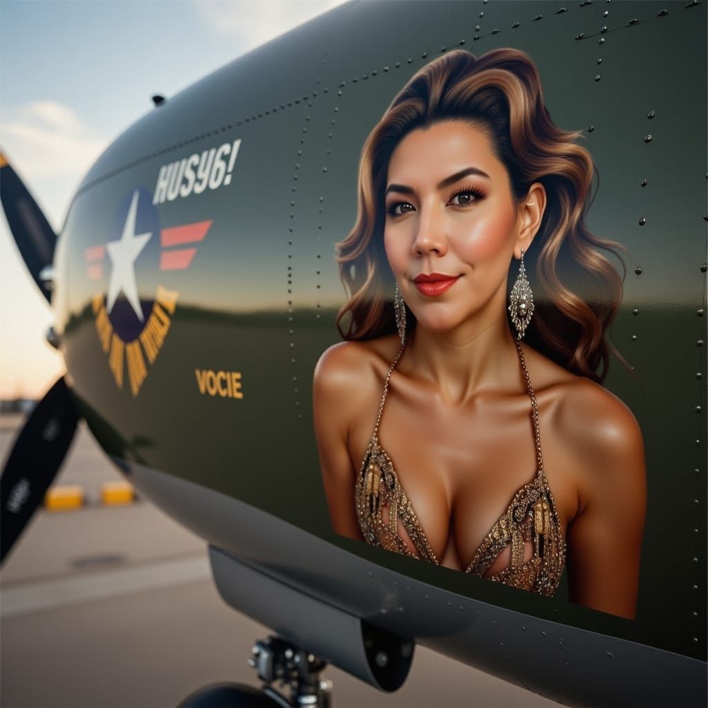 WWII Aircraft Nose Art in Pinup Style