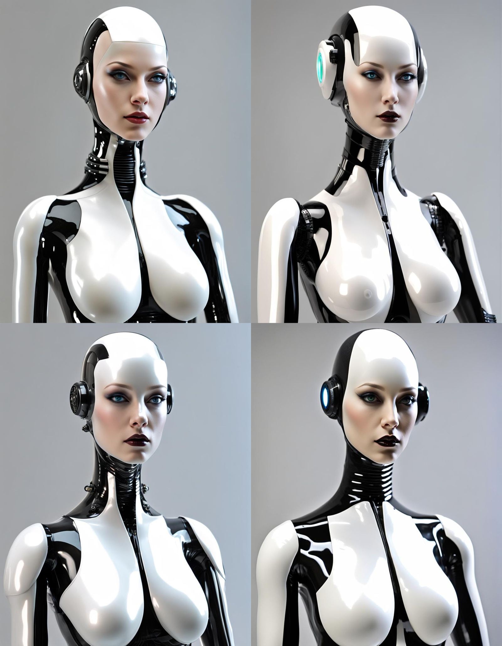 Advanced Hybrid Android Goddess in Latex Style