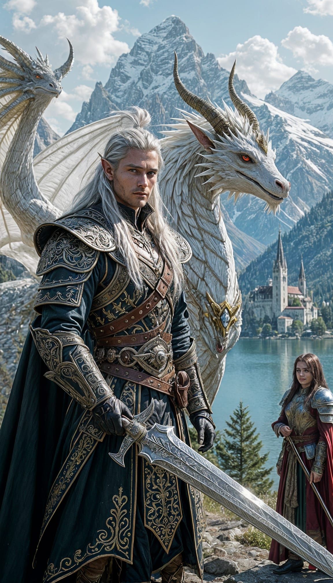 Fae Hero and Dragon Confront Goblin King