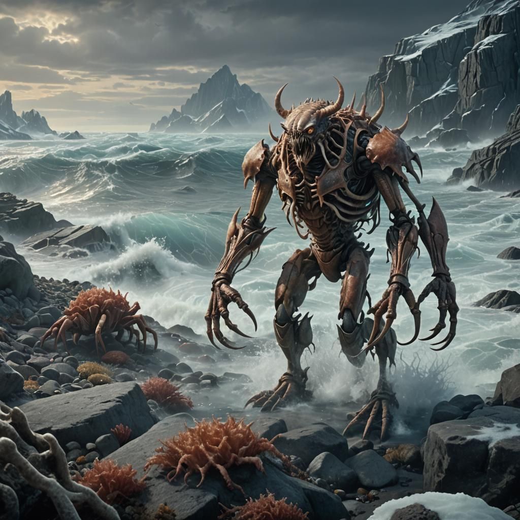 Demonic Crustacean on Arctic Ocean Floor