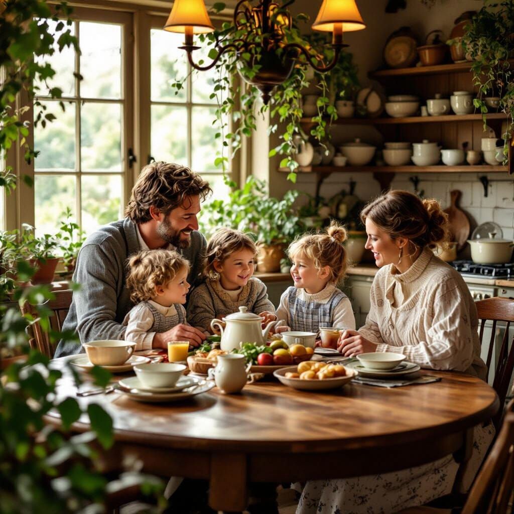 Rustic Elegance: Family Gathering with Vintage Cookware