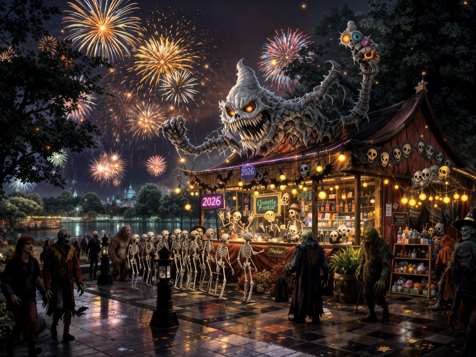 Spooky Town Street Vendor Sells 2026 Glasses