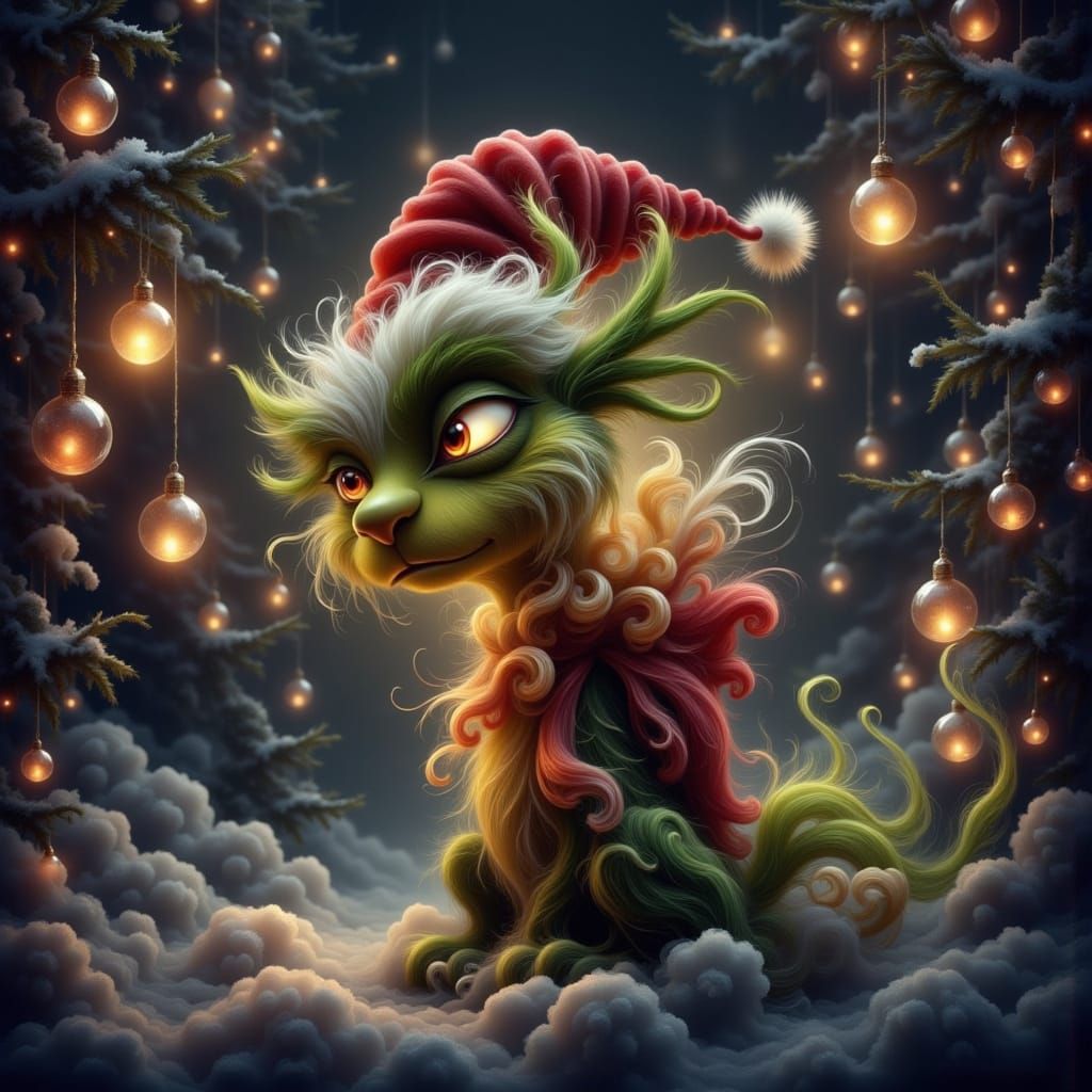 Christmas Vampire Admires Festive Lights