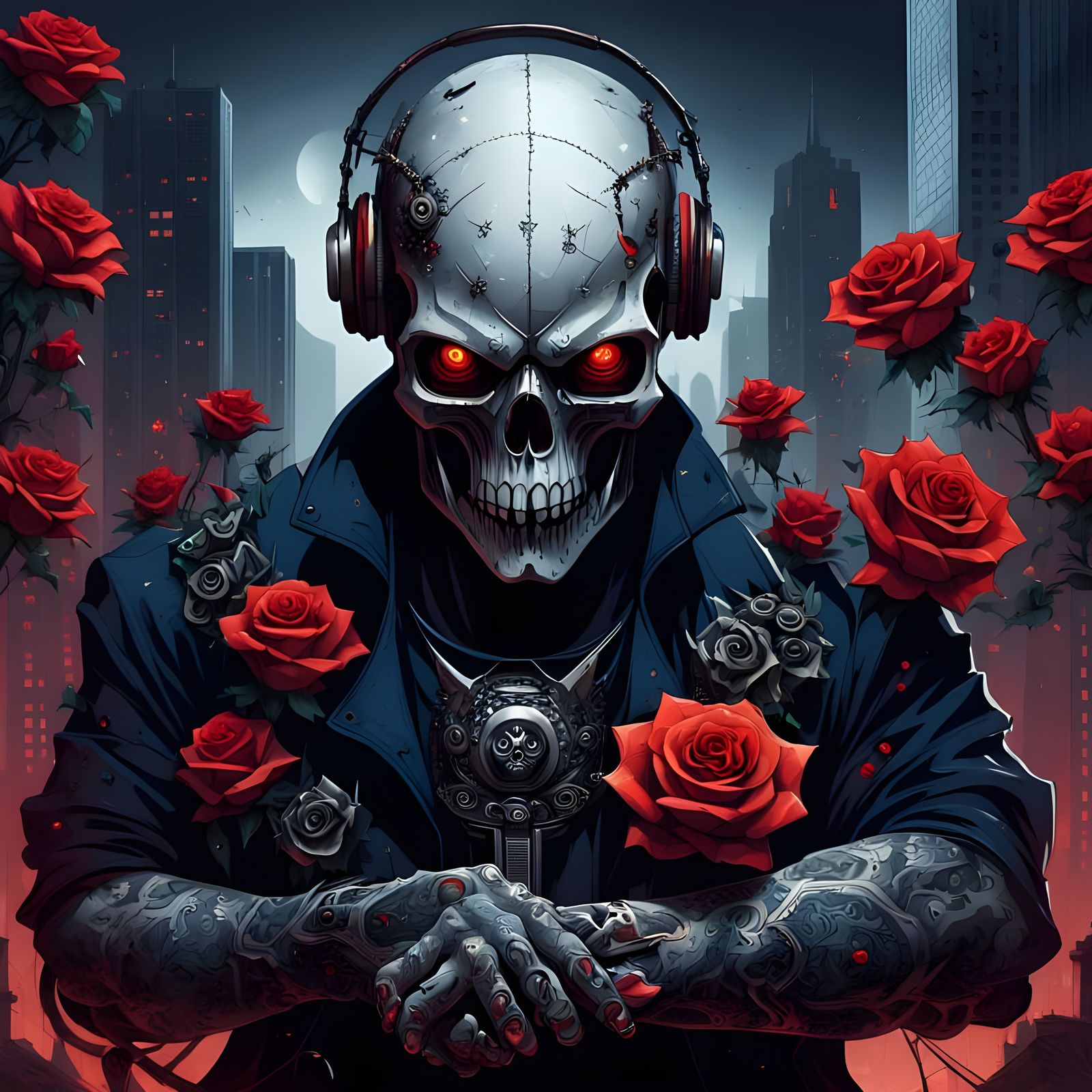 Dark Futuristic Cover Art Featuring a Warrior with Thorns an...