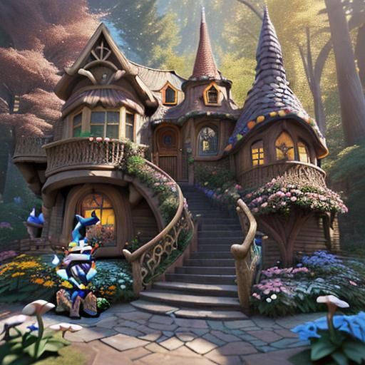 Enchanted Gnome Home in Surreal Mushroom Architecture