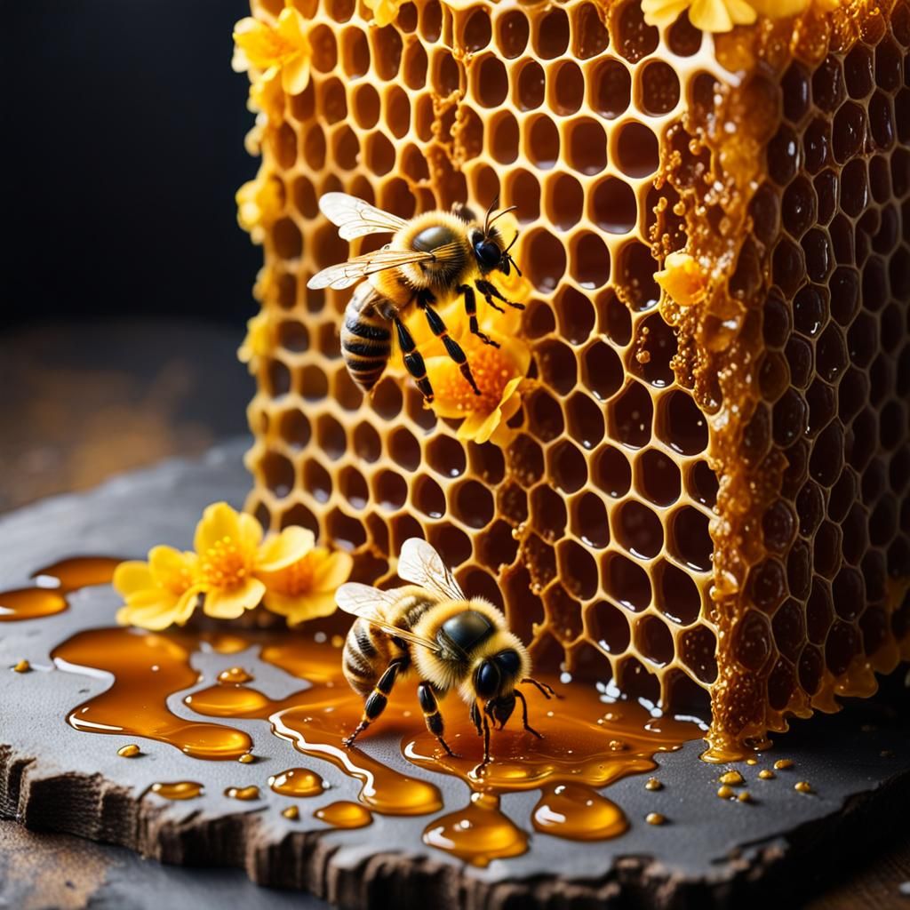 Honeycomb Dripping with Golden Honey: A Bio-Art Experiment
