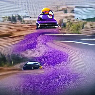 Waluigi Races in Forza Horizon: AI Art