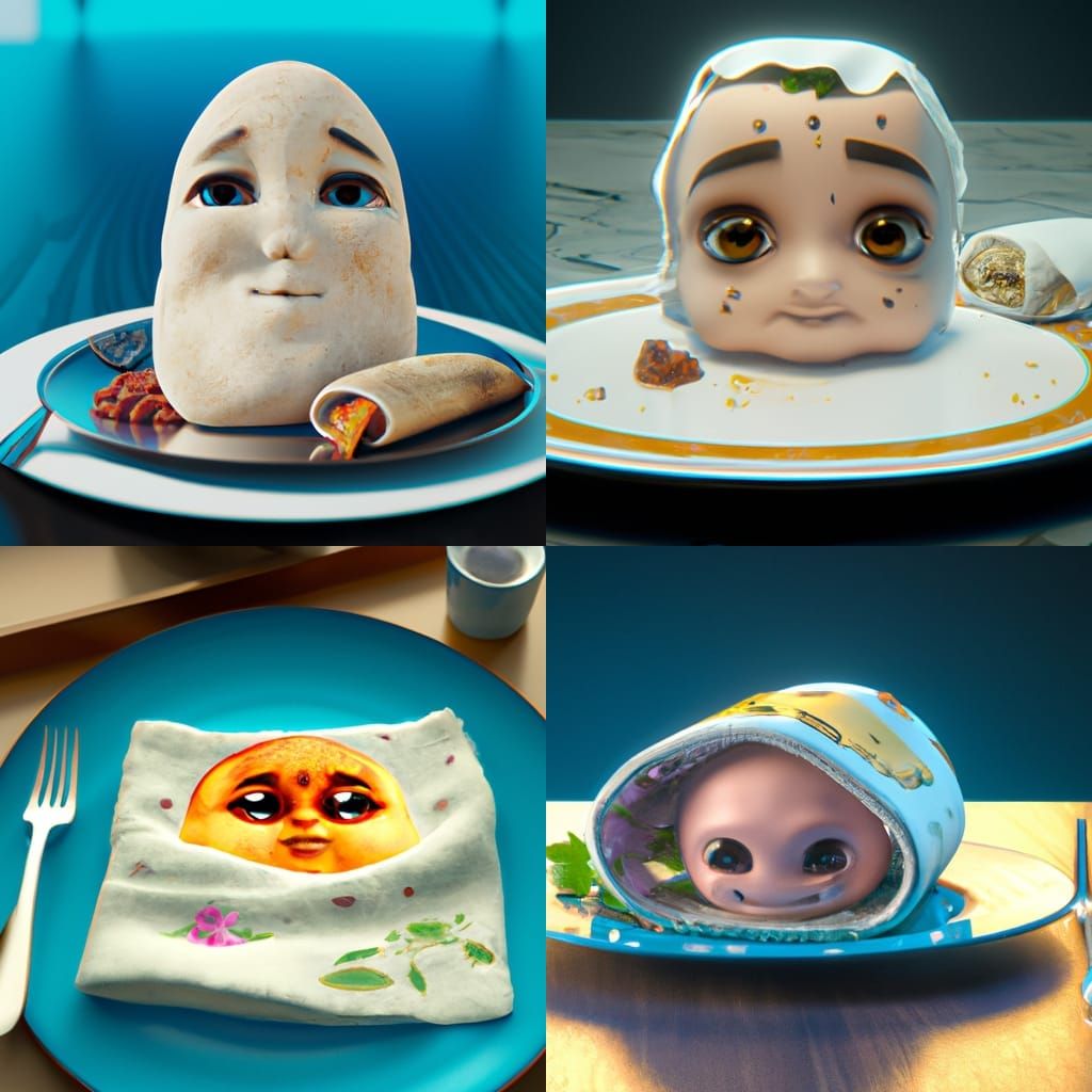 Infant Burrito: Fantastical Matte Painting