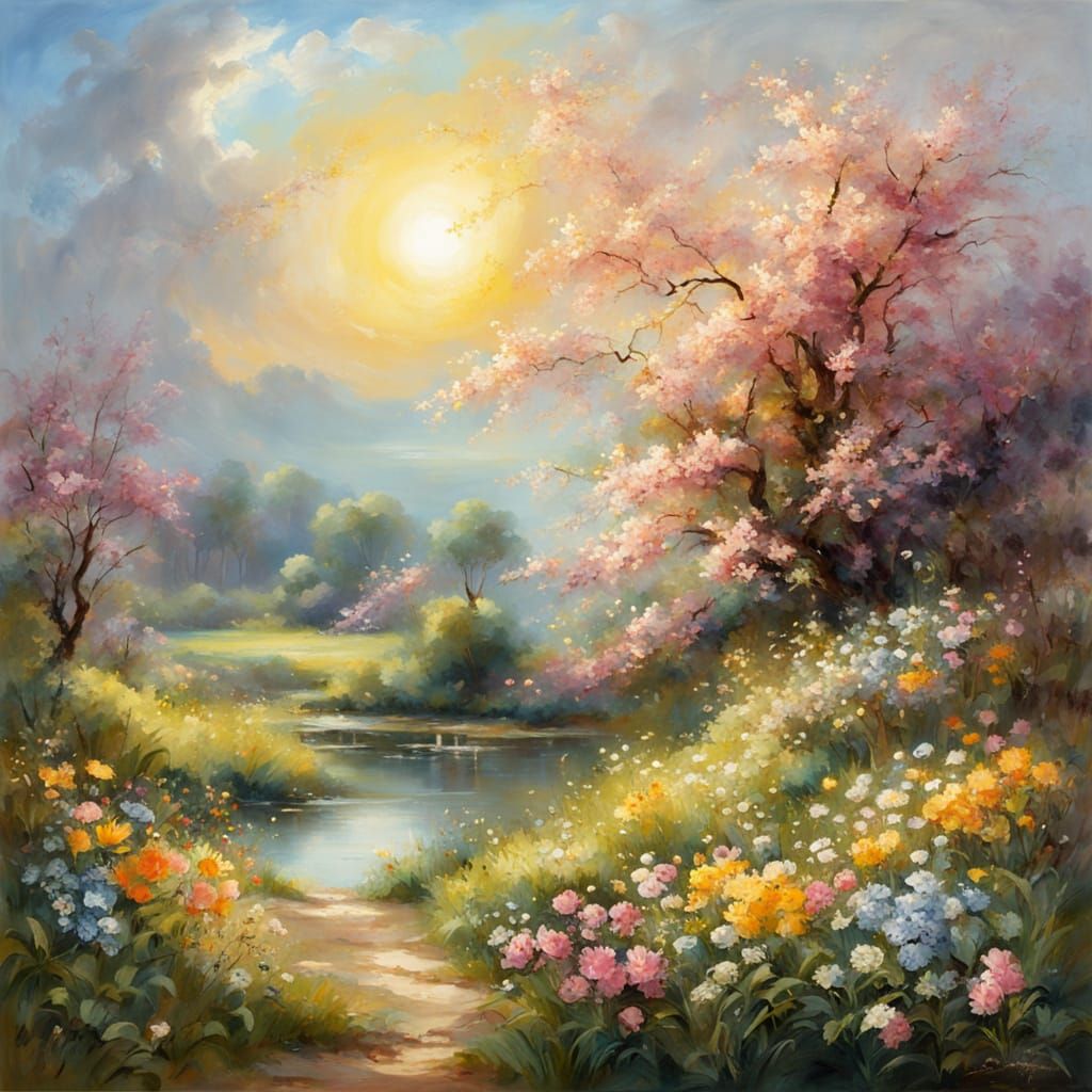 Golden Light of Helios in Spring