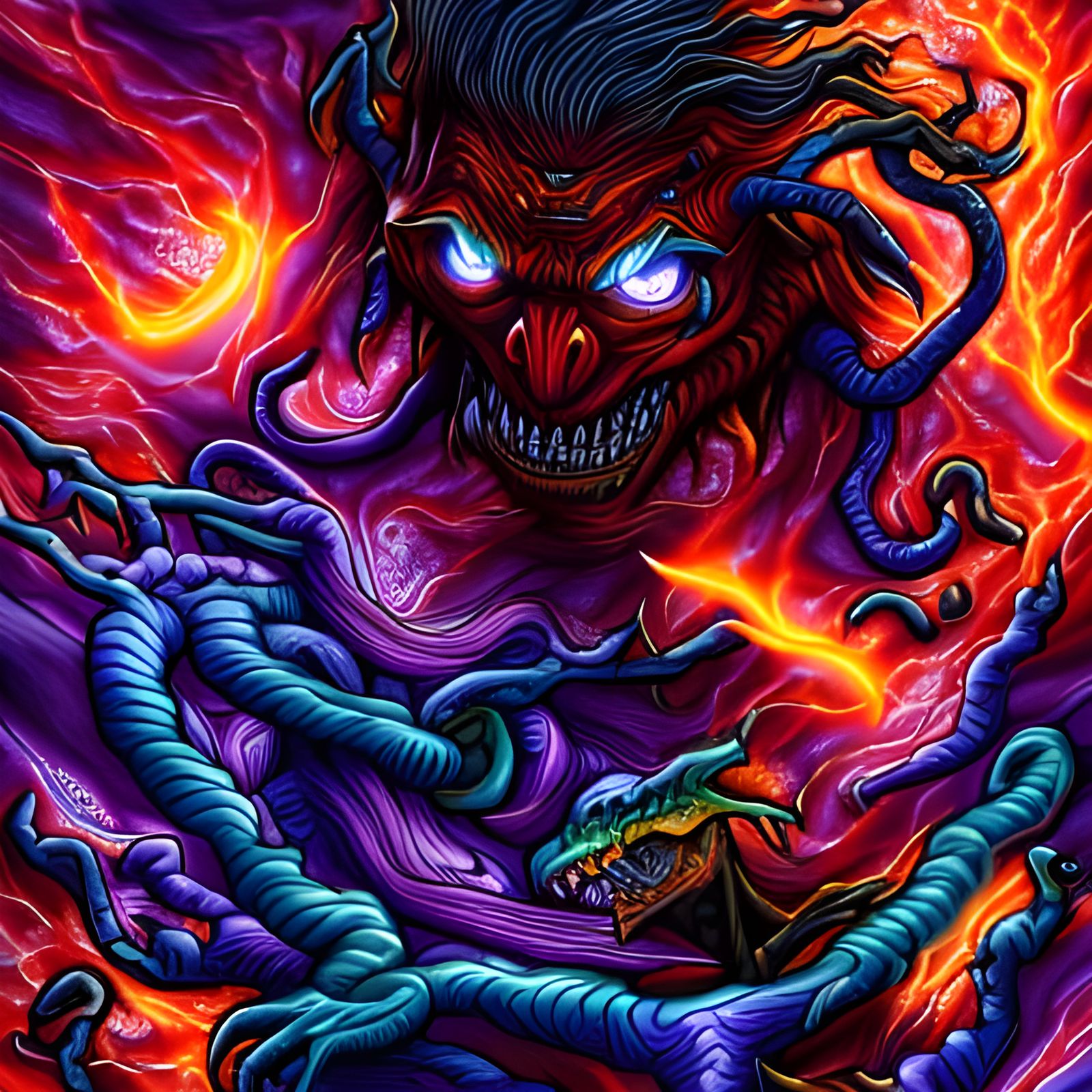 Electric Cobra in Heavy Metal Horror Style