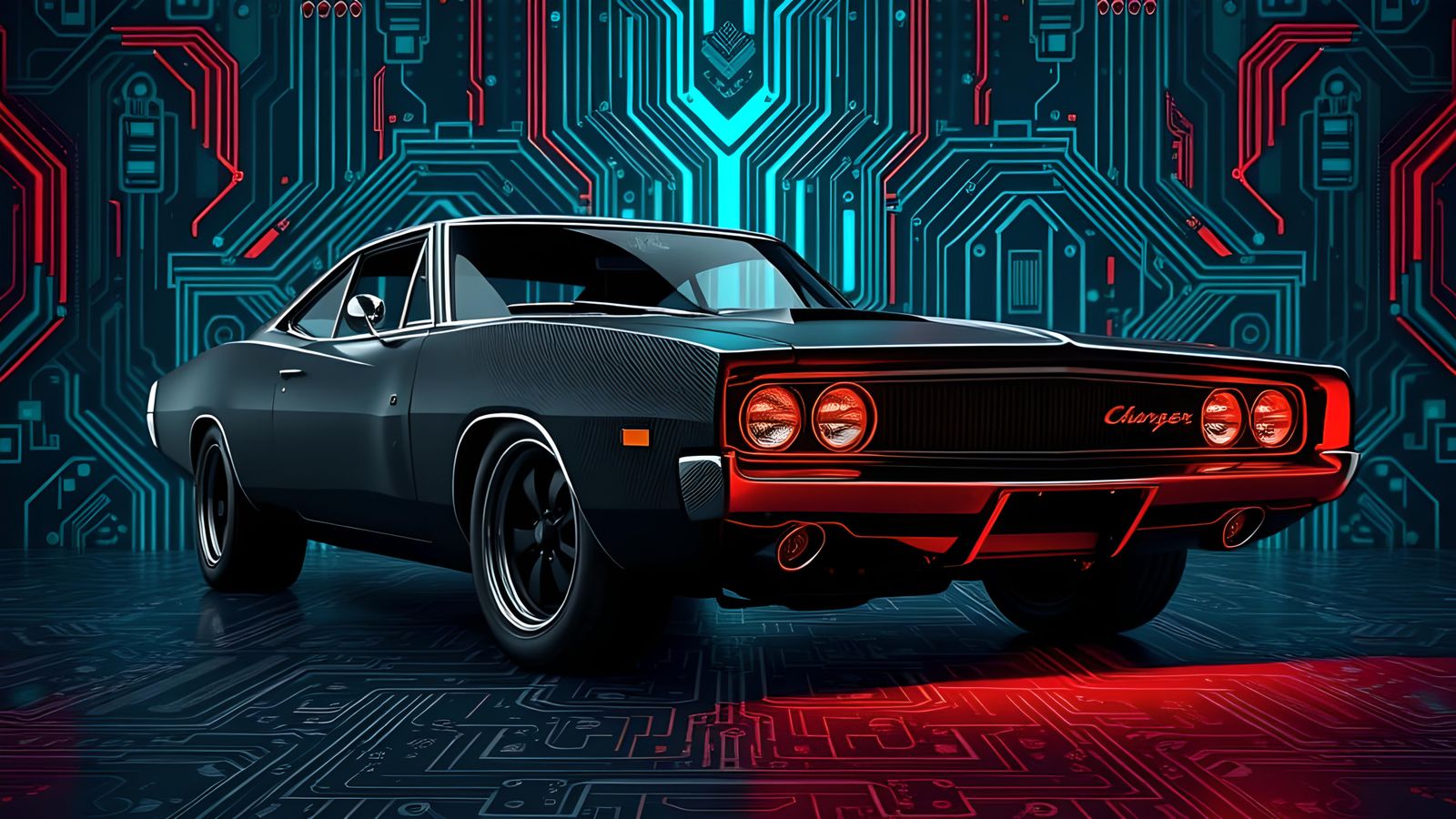 Cyberpunk 1969 Dodge Charger Render in 8K