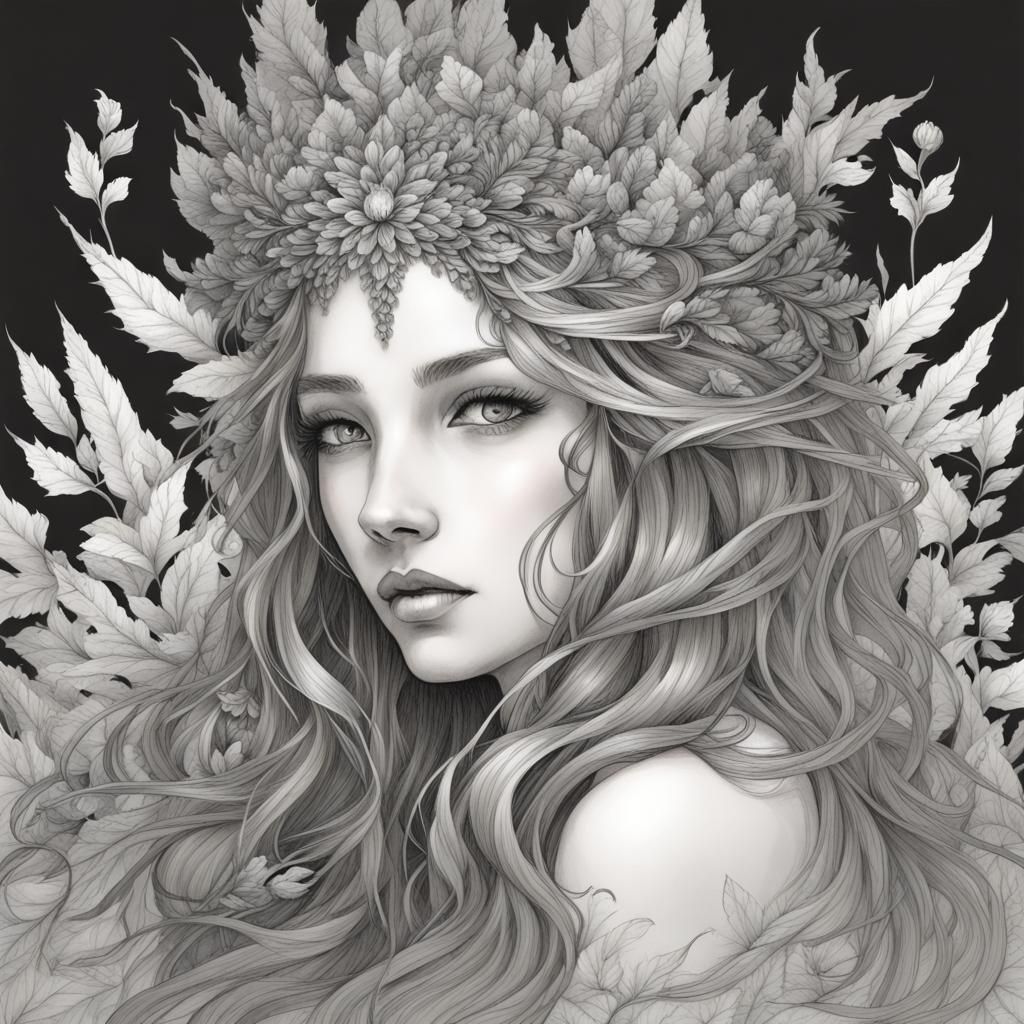 Ethereal Fae Portrait with Silver Crown