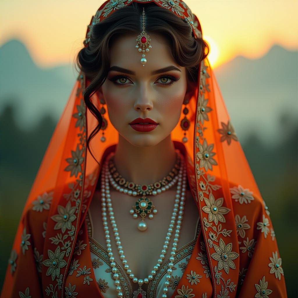 Ornate Portrait in Dark Mystical Style