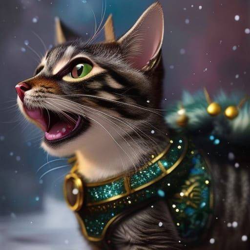 Happy Hybrid Pet in Ornate Digital Art Style