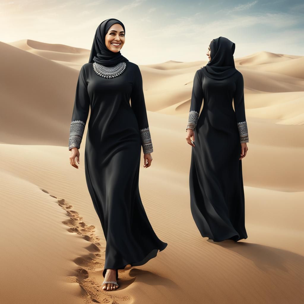 Middle Eastern Woman Portrait in Beksiński-Inspired Style