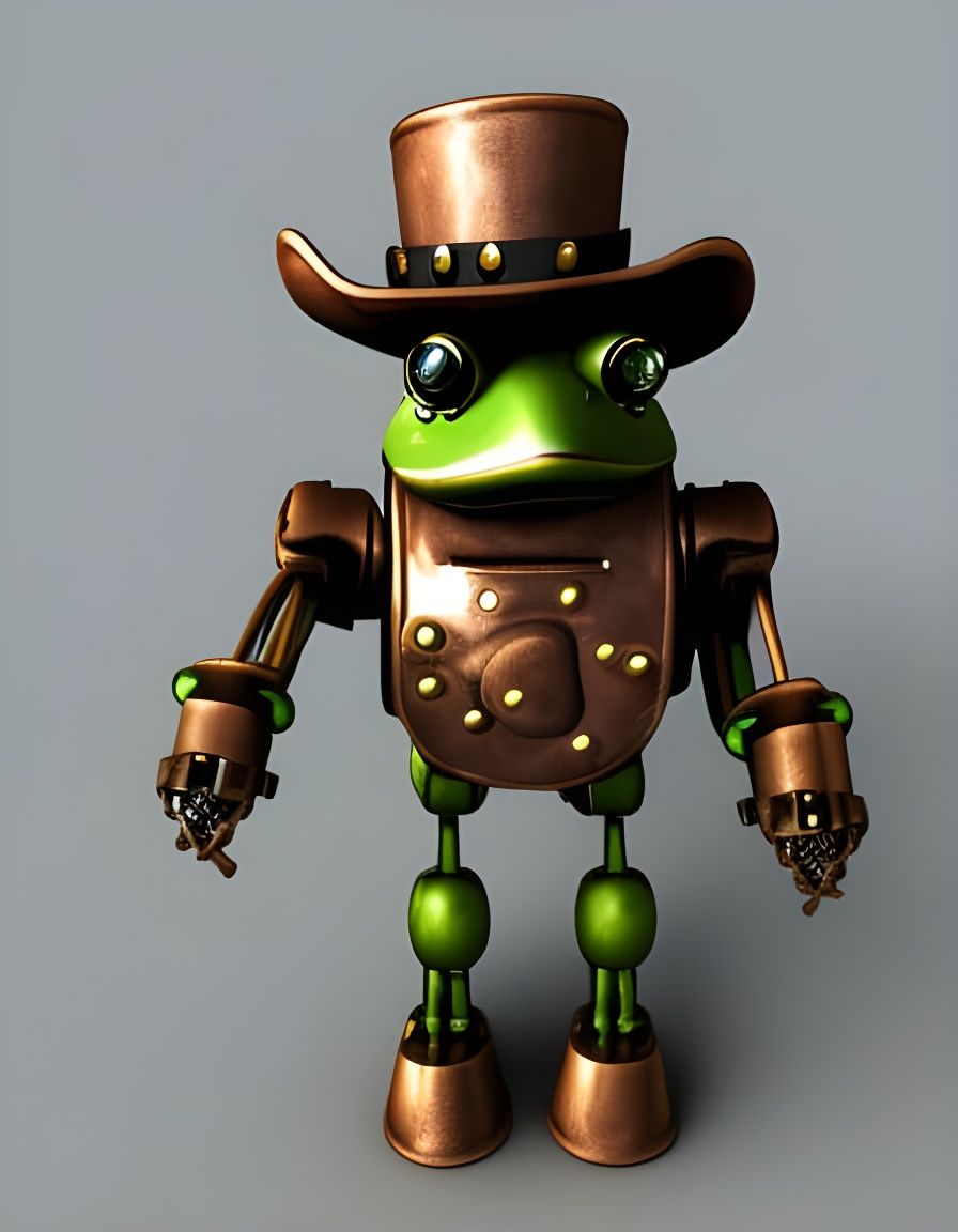 Steampunk Cowboy Robot Frog