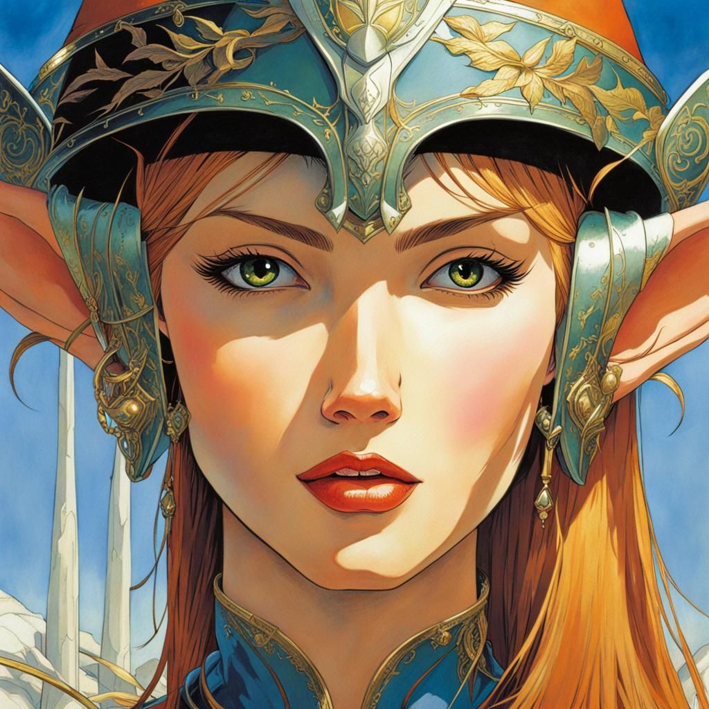 Elf Girl Portrait in Animated Fantasy Style