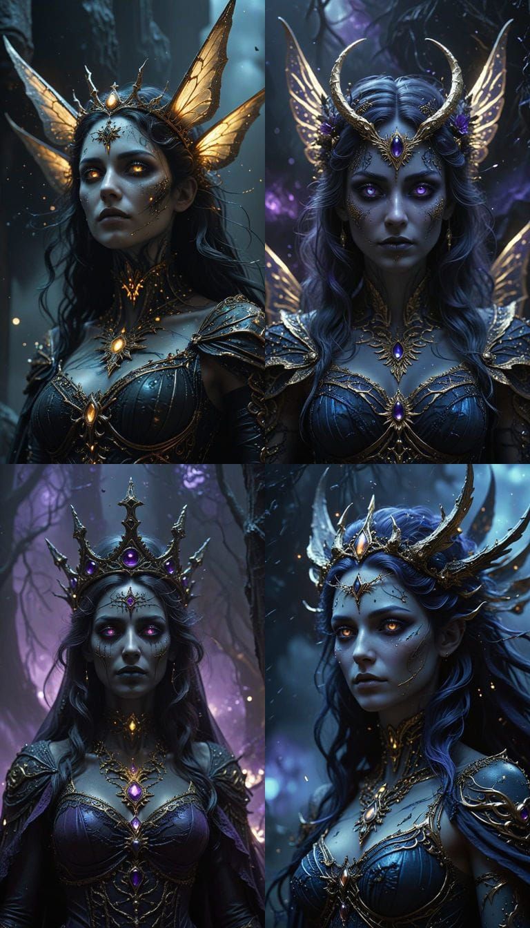 Gothic Goddess of Night in Dark Fantasy Art