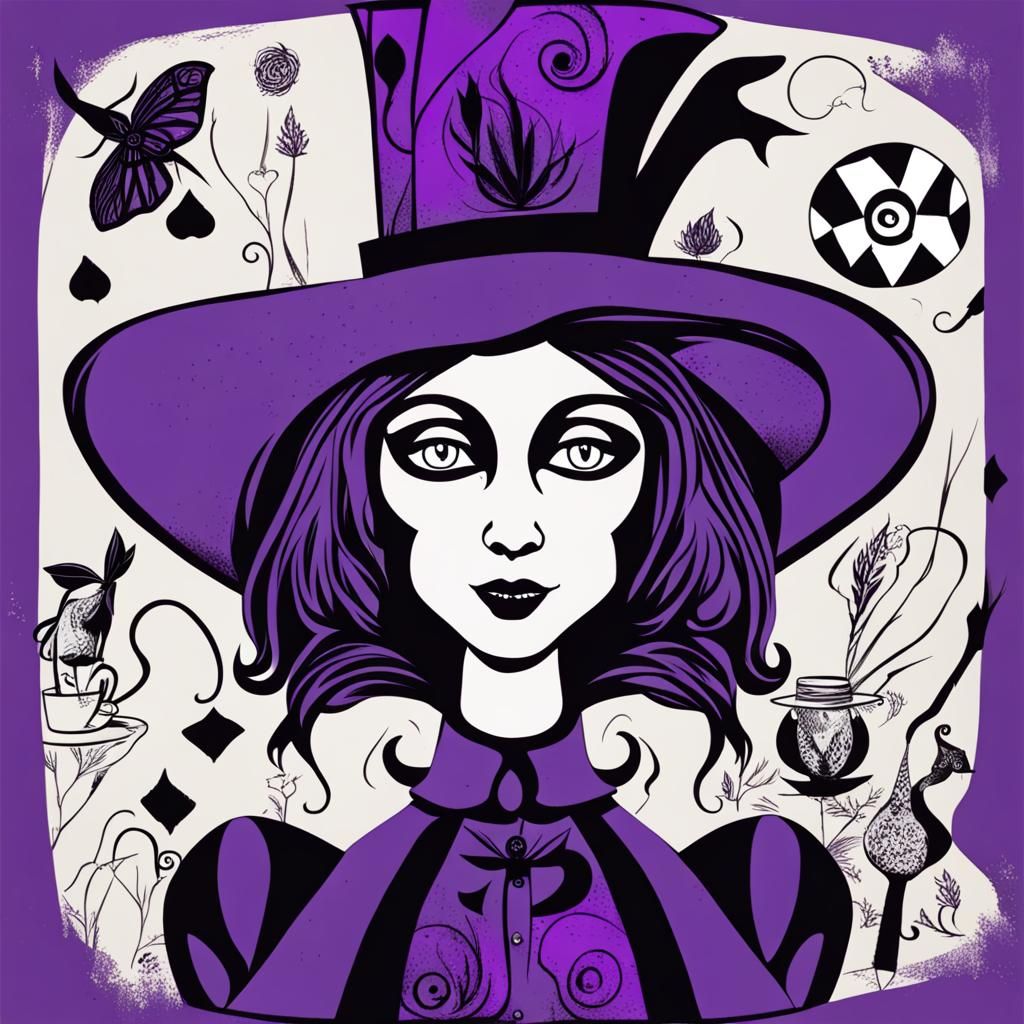 Alice in Wonderland, Witchy Picasso-Style Image
