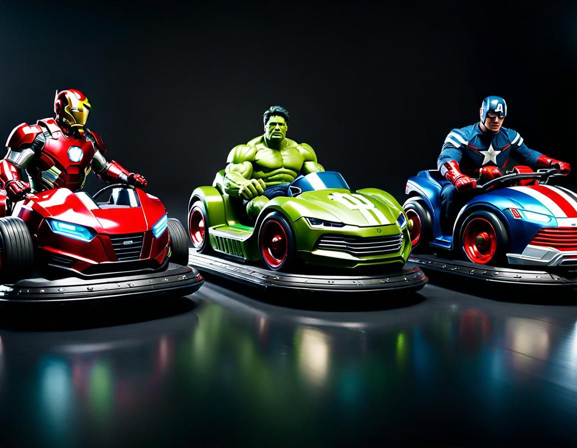 Avengers Take a Spin in Bumper Cars