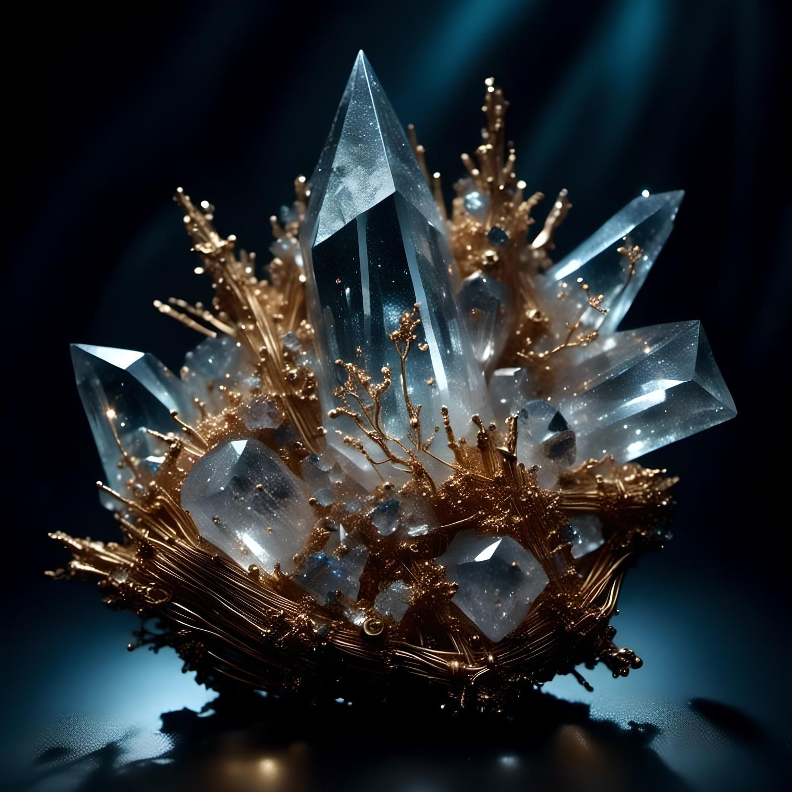 A nest of ancient crystal