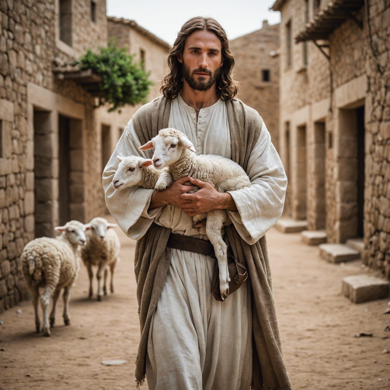 Jesus Christ Holding Lamb