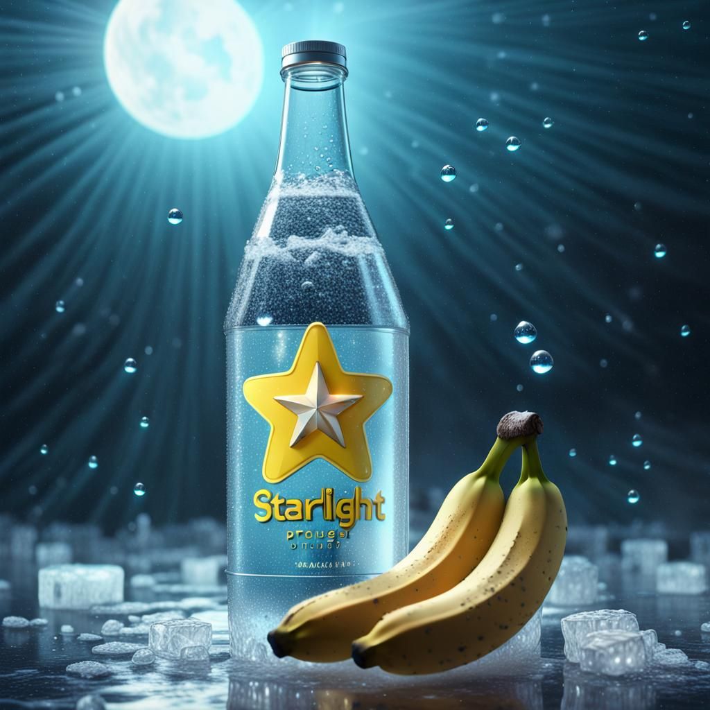Futuristic Banana Soda in Frutiger Aero Style