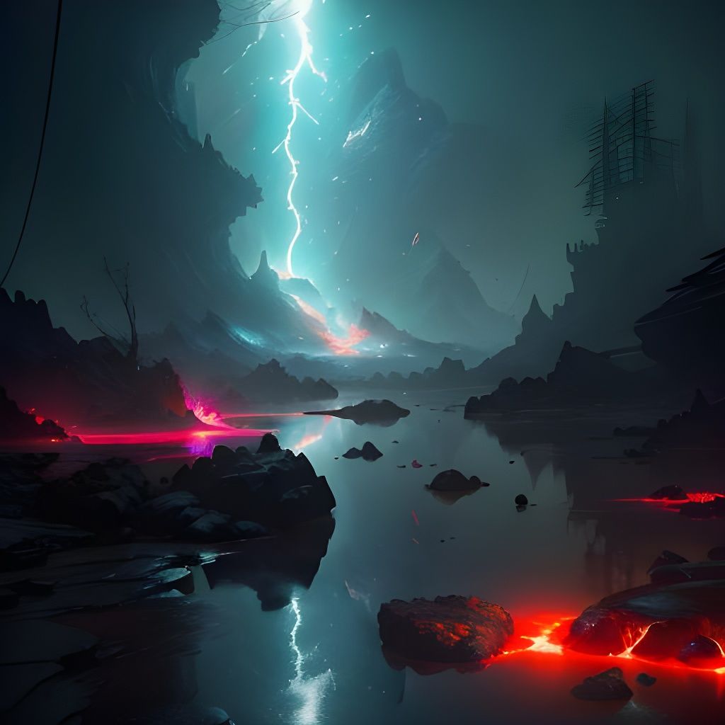 Shattered Lava Light Bulb: A Digital Illustration