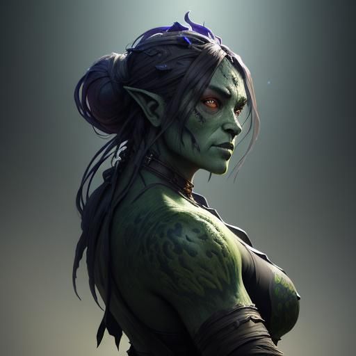 Hyperdetailed Baby Ogre Portrait in Art Nouveau Style