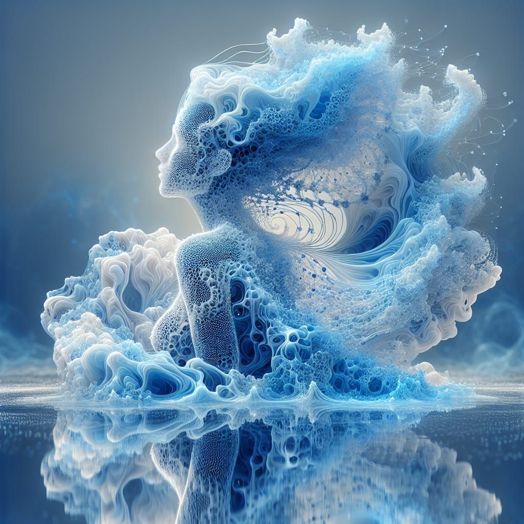 Ethereal Blue Gases Computational Art