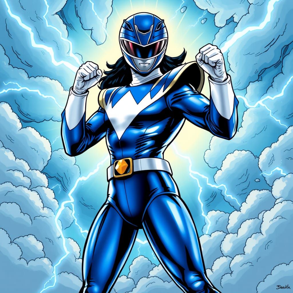 Trini Kwan as The Blue Eagle Power Ranger
