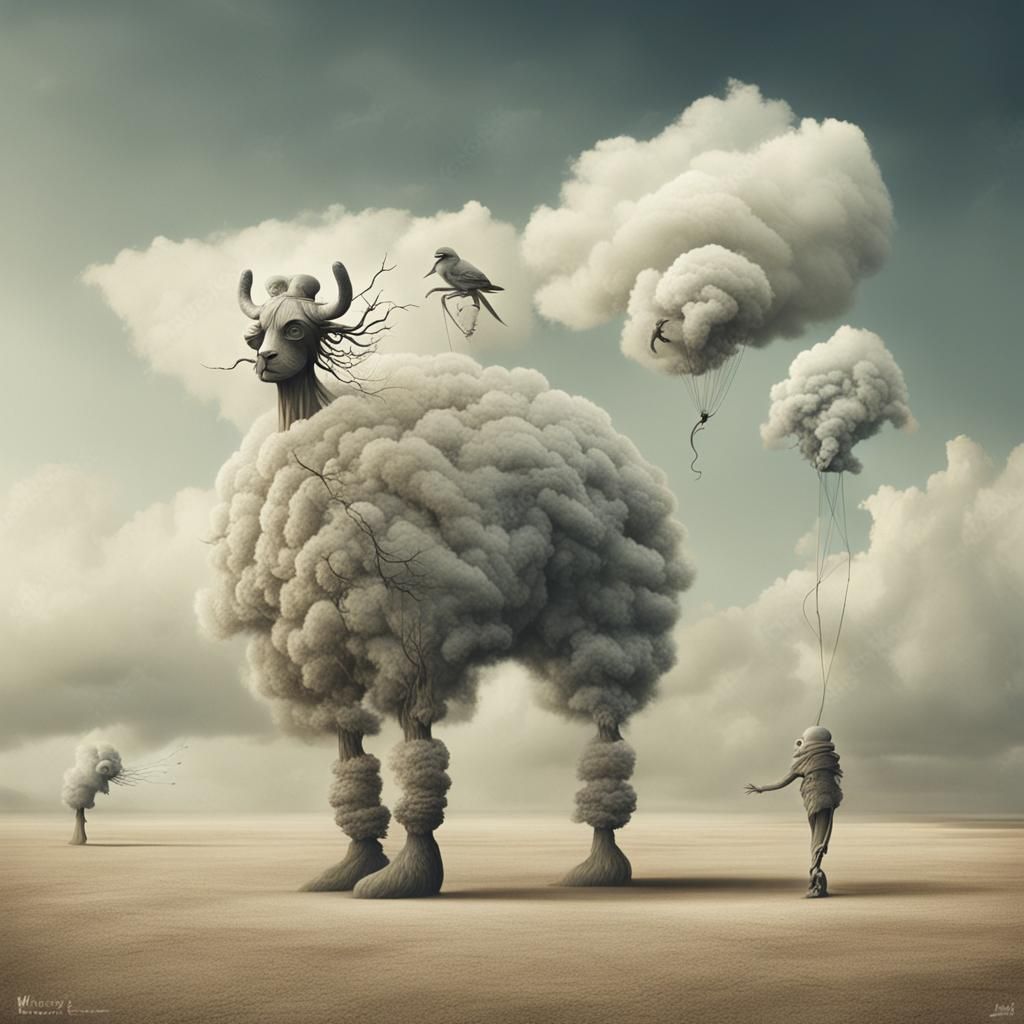 Surreal Anthropomorphic Creatures of Air and Wind