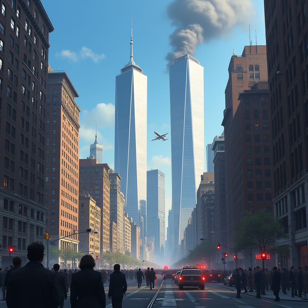 New York Cityscape on September 11th, 2001