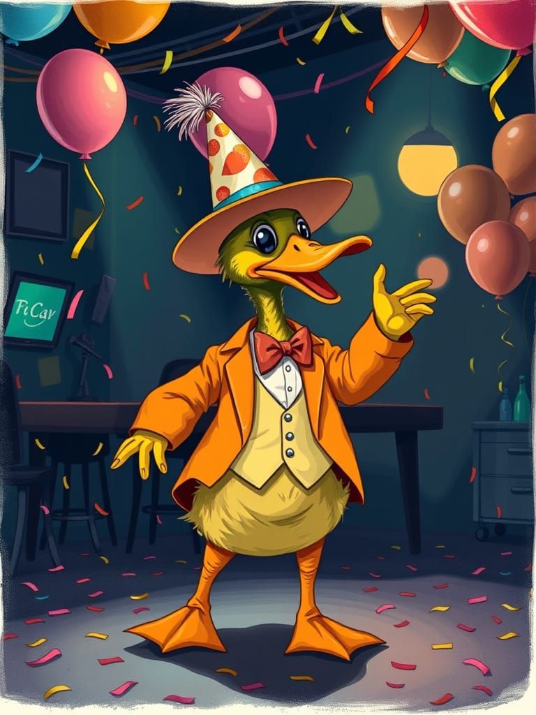 Drunken Duckling Salsa Dance in Steadman Style