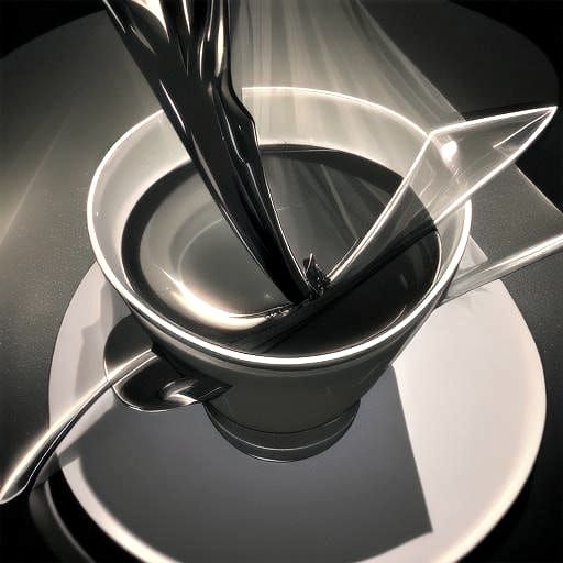 Jet-Black Wand and Illuminated Coffee Cup