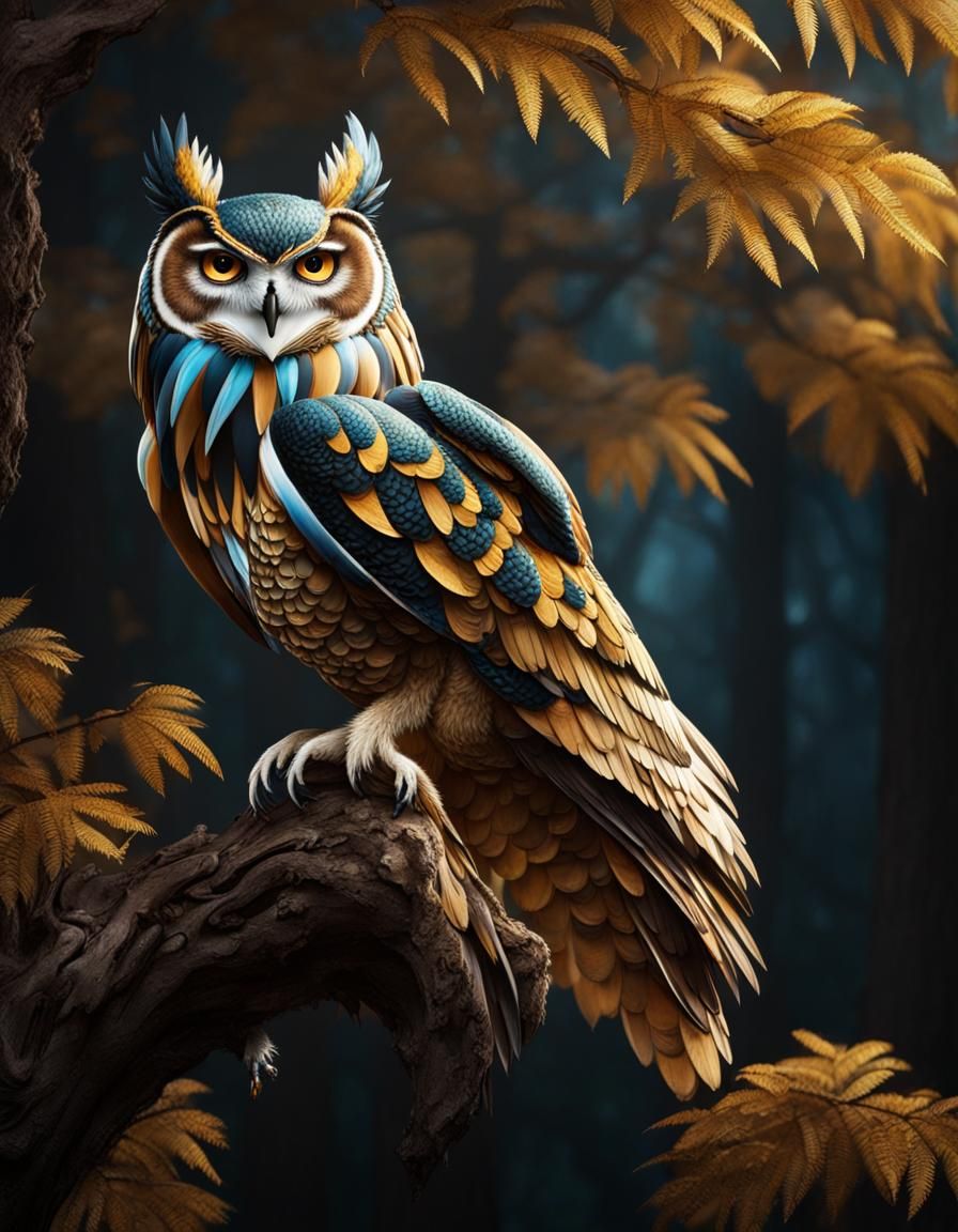 Owl Transforms Into Griffin in Magical Flight