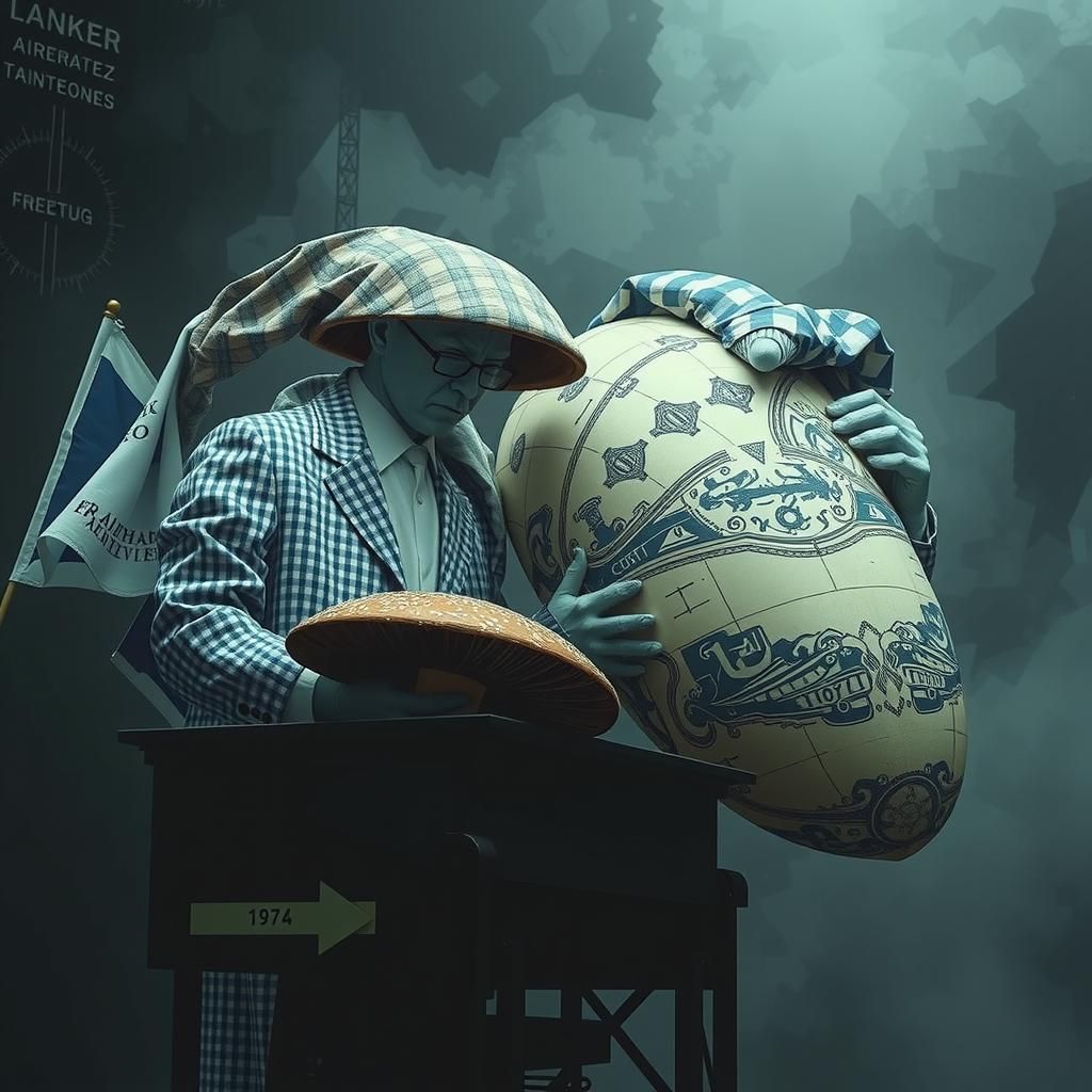 Dystopian Bureaucrats Counting Mushrooms: Porcelain Sculptur...