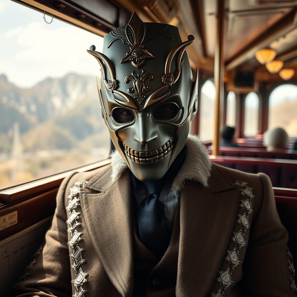 Masked Man in Chattanooga Choo Choo: Detailed Art