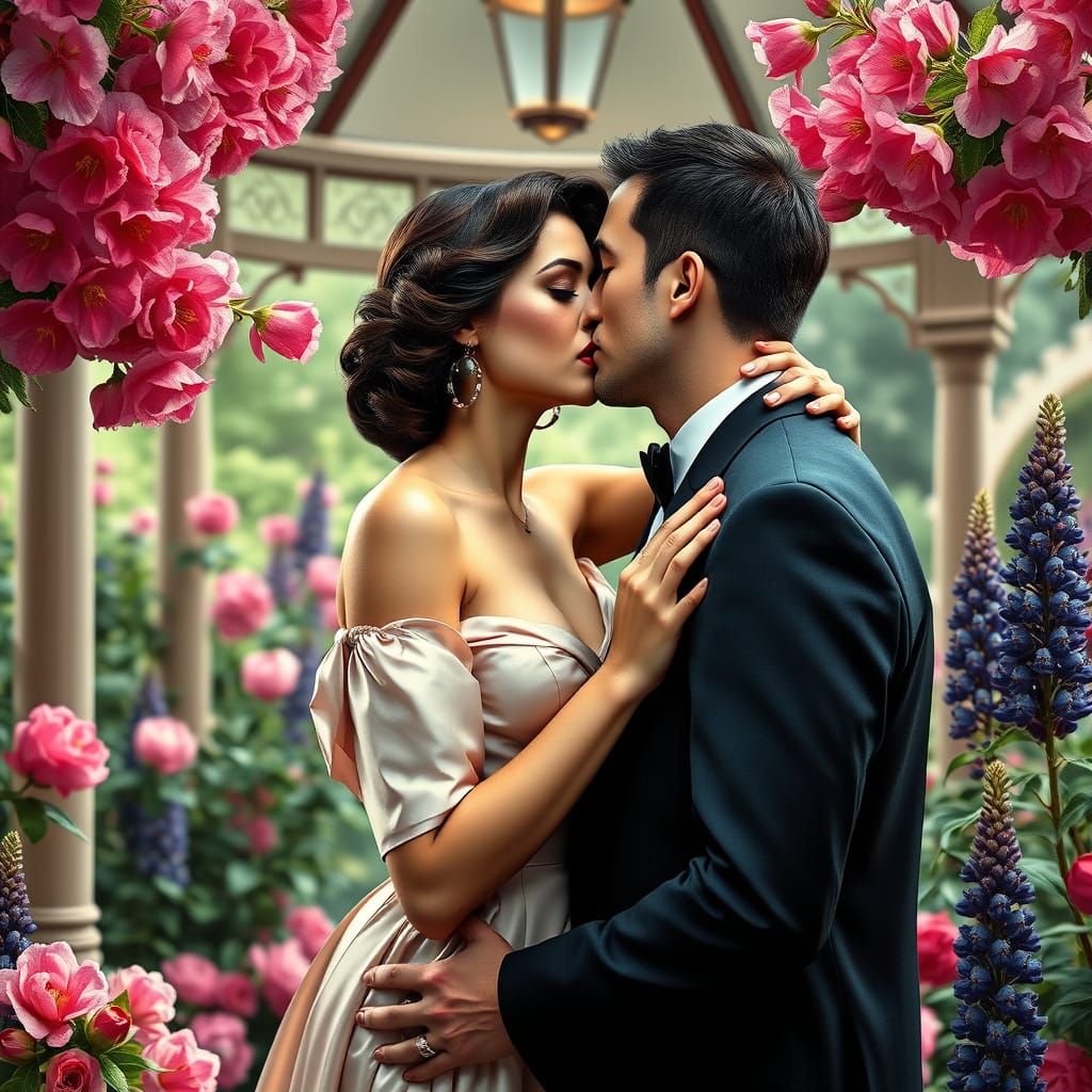 Sensual romantic Valentine Kiss