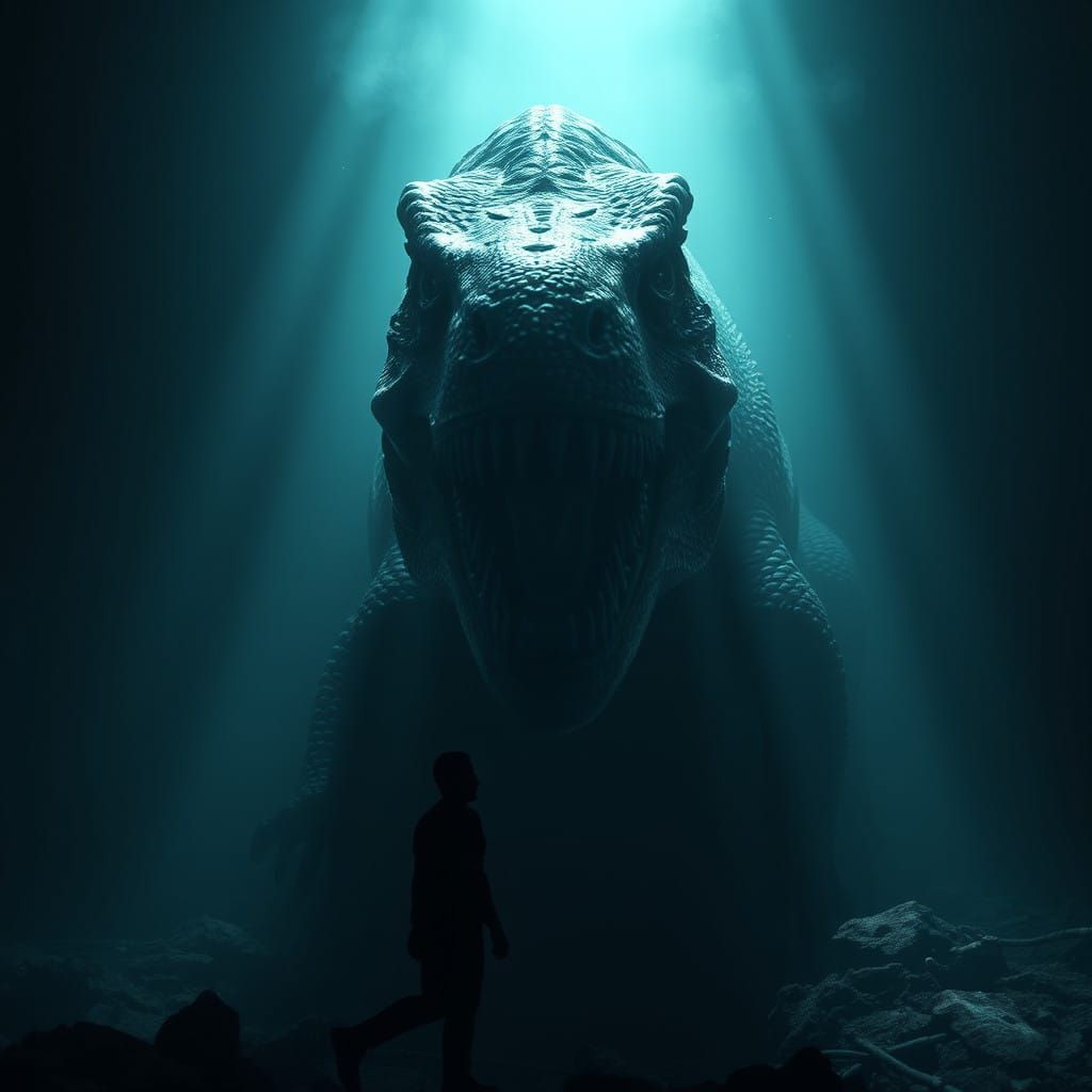 Ethereal Ghostly Figure Emerges from Primordial Shadows