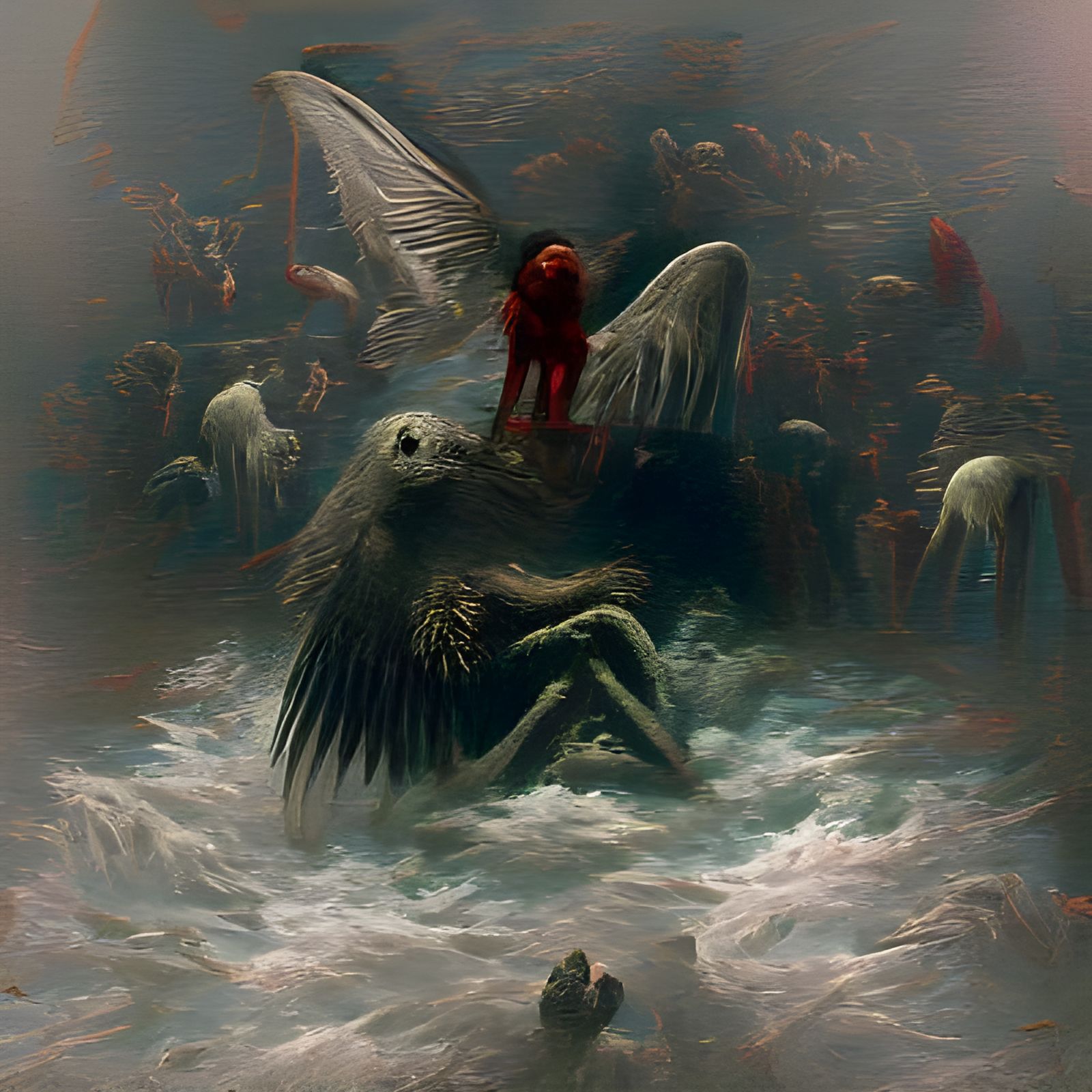 Winged Figure of War and Chaos: A Dark Vision