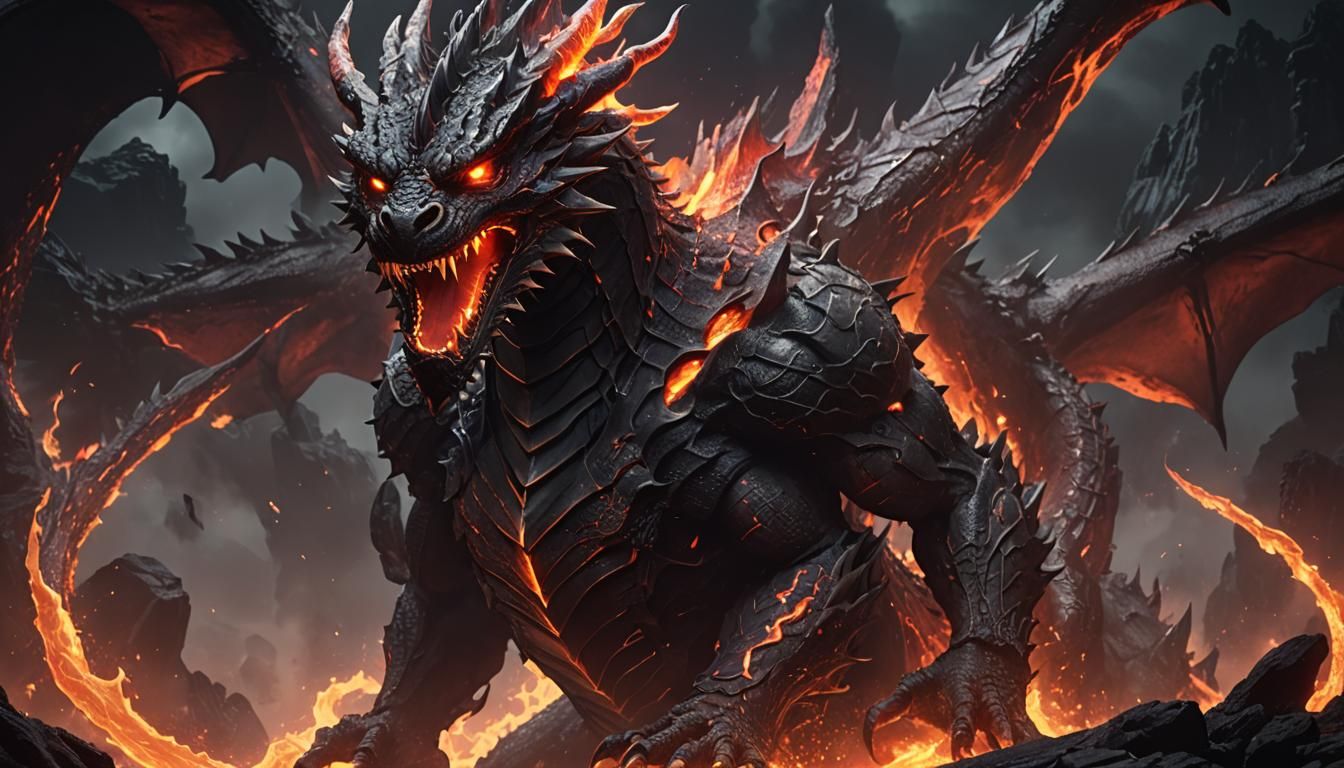 Anime God Commands Lava Dragon in the Darkness