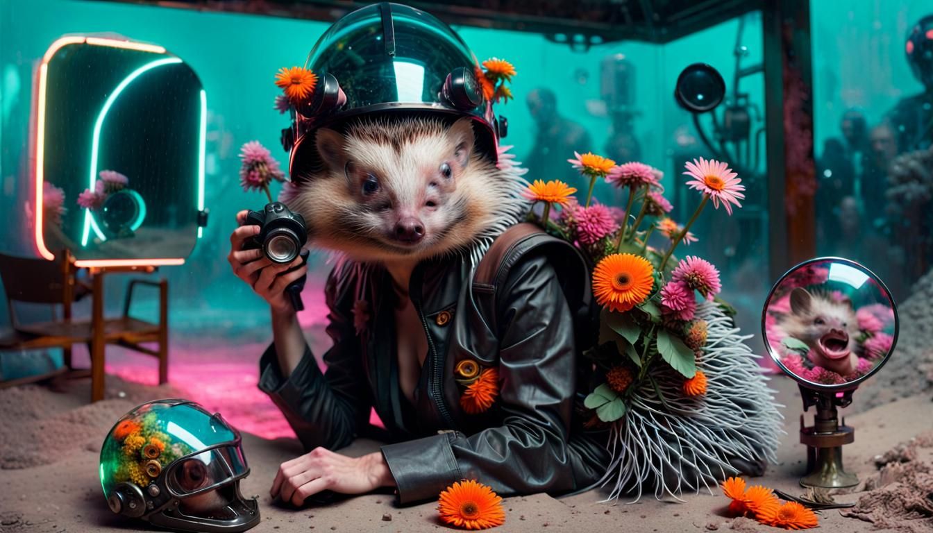 Cyberpunk Hedgehog Cryptid on Bogomil's Island