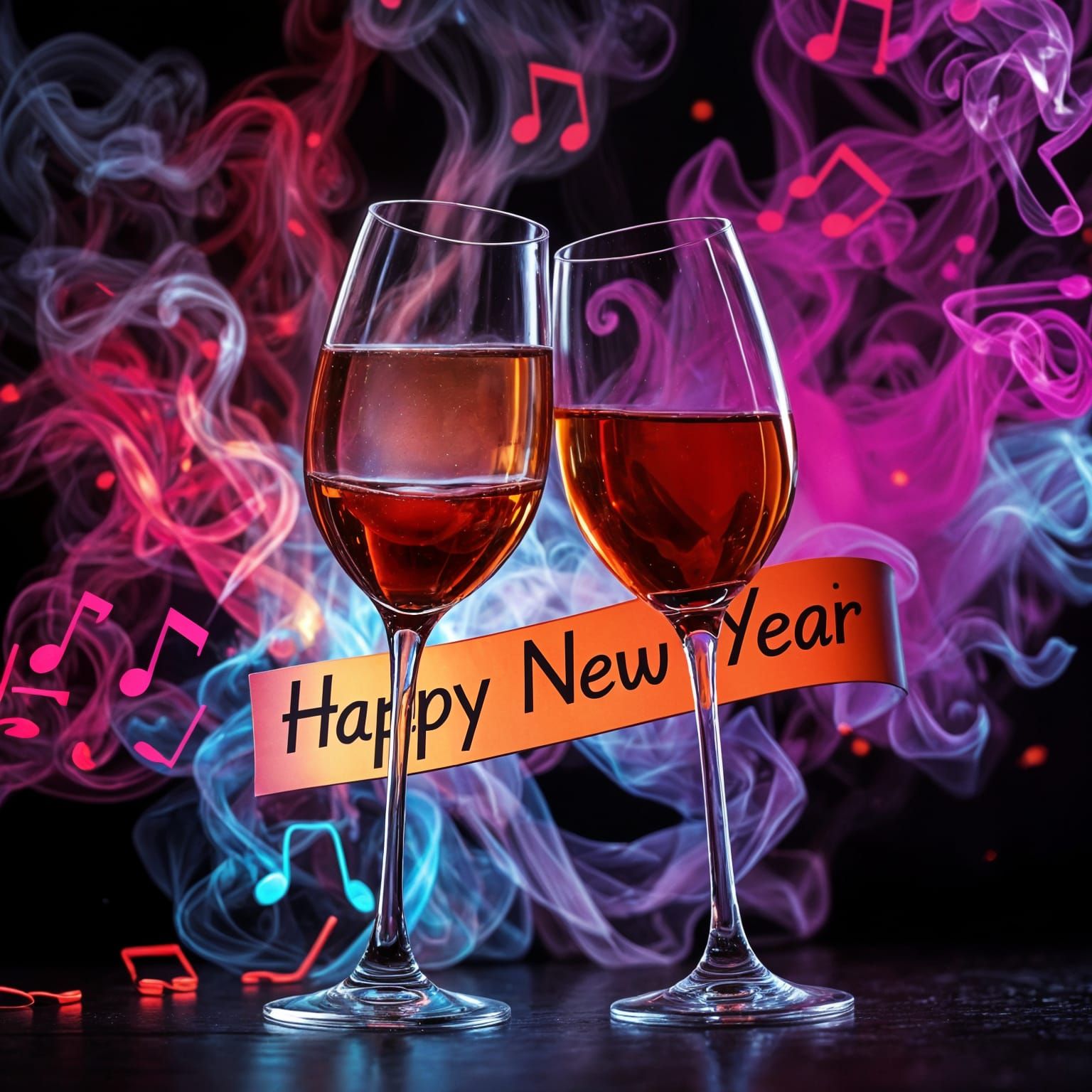 Joyful New Year Celebration in Vibrant Colors