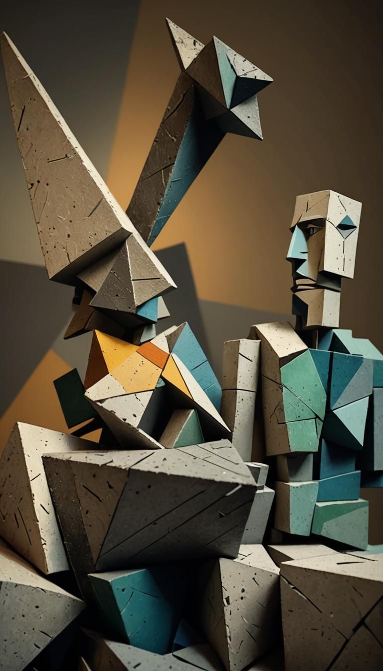 Cubist Concrete Art in Picasso Style