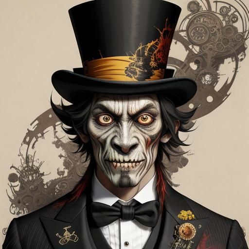 Disfigured Monster Portrait in Formal Wear